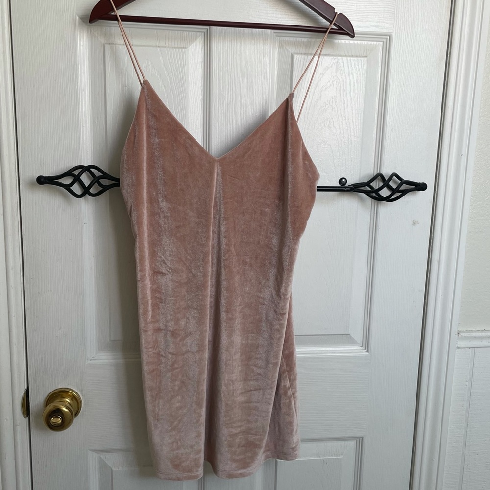(NWOT) Tobi Terrell Velvet Shift Dress - Rose - Picture 4 of 5